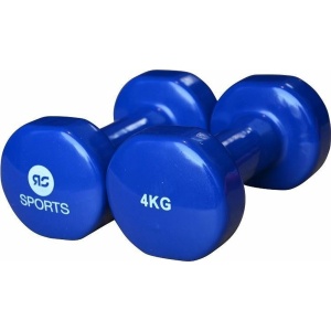 RS Sports Dumbells set - 2 x 4 kg dumbbells - Vinyl - Blauw