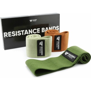 Weerstandsbanden - Booty Band - Resistance band - Fitness elastiek army - 3 Stuks met opbergzakje van Rockerz Fitness®