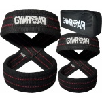 Gymroar Figure 8 Lifting Straps (met Opbergtas) - Anti Slip Deadlift Straps - Bodybuilding - Powerlifting - Lifting belt - Zwart/Rood - S
