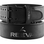 Reeva Zwart Lederen Powerlift Riem - Maat L - Dubbele gespsluiting - Gewichthefriem geschikt voor Crossfit, Powerlifting, Fitness en Bodybuilding - Lifting Belt voor Heren en Dames