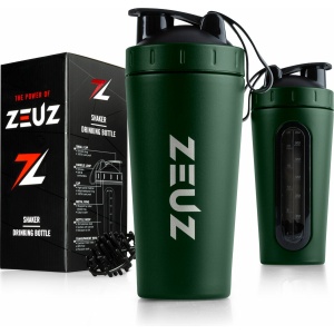 ZEUZ® Premium RVS Shakebeker - Proteïne Shaker - Shake Beker - BPA Vrij - 700 ml - Mat Groen