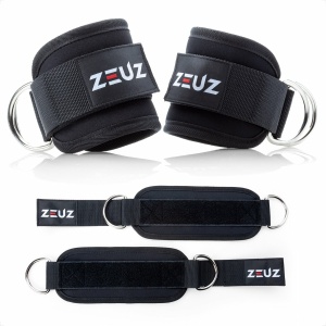 ZEUZ 2 Stuks Enkelband Fitness - Ankle Cuff Strap - Kabelmachine - Sport Beenband Straps - Zwart